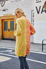 Hollis Leopard Knit Long Cardigan - Yellow