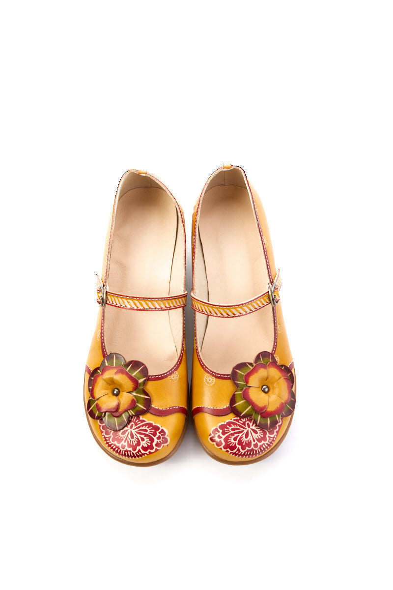 Soffia | Mabel Floral Leather Mary Jane