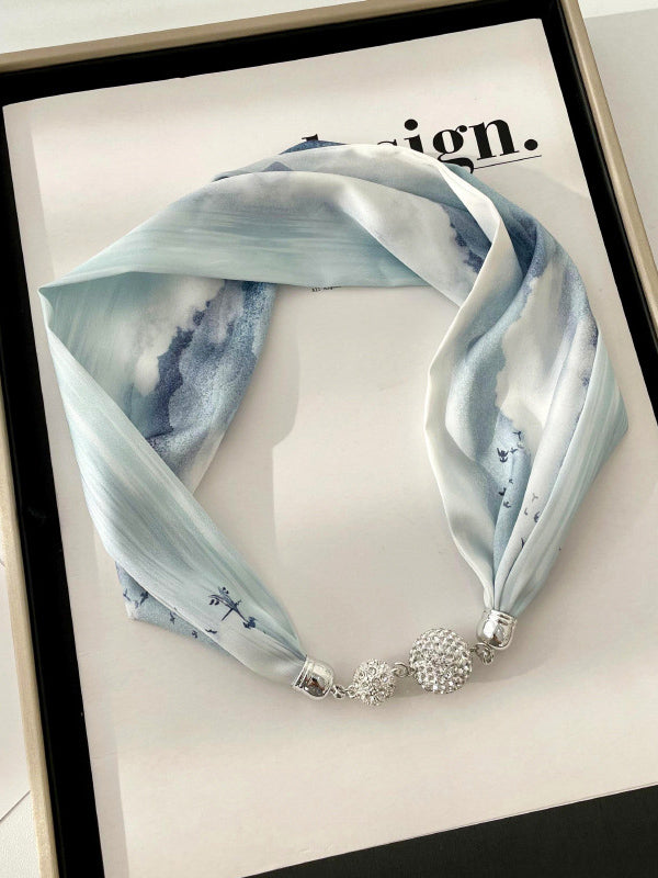 Printed Rhinestone Scarf