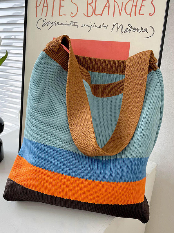 Original Contrast Color Rainbow Striped Bags Accessories