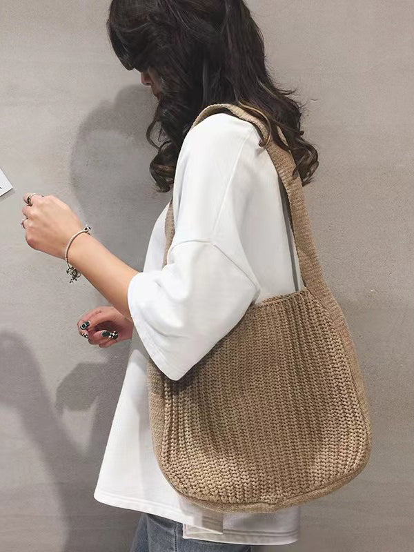 Simple Solid Color Chic Knitting Bags Accessories