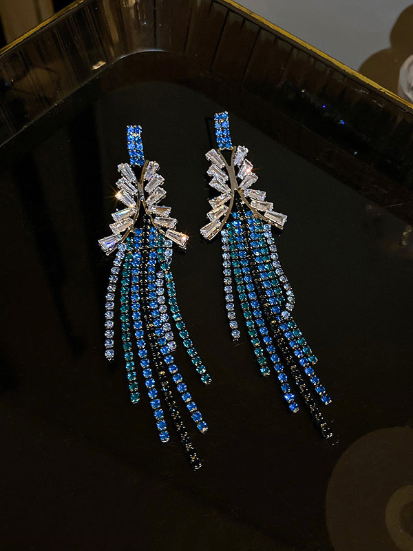 Urban Blue Tasseled Earring