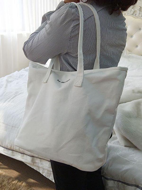 Casual Simple Letter Printed Tote Bag