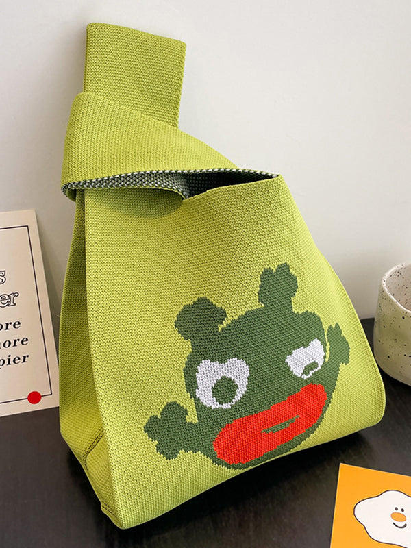 Cartoon Printed Bags Accessories Woven Handbag