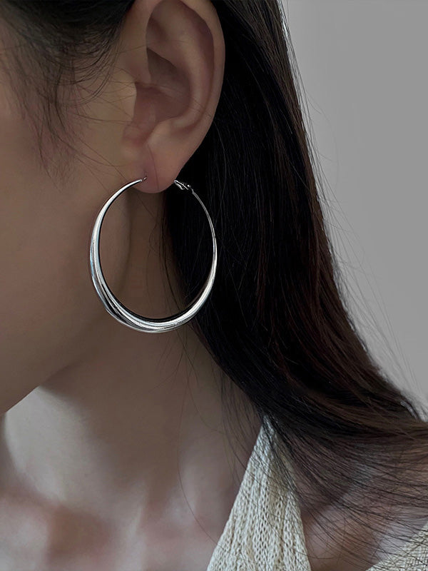 Geometric Solid Color Hood Earrings Accessories