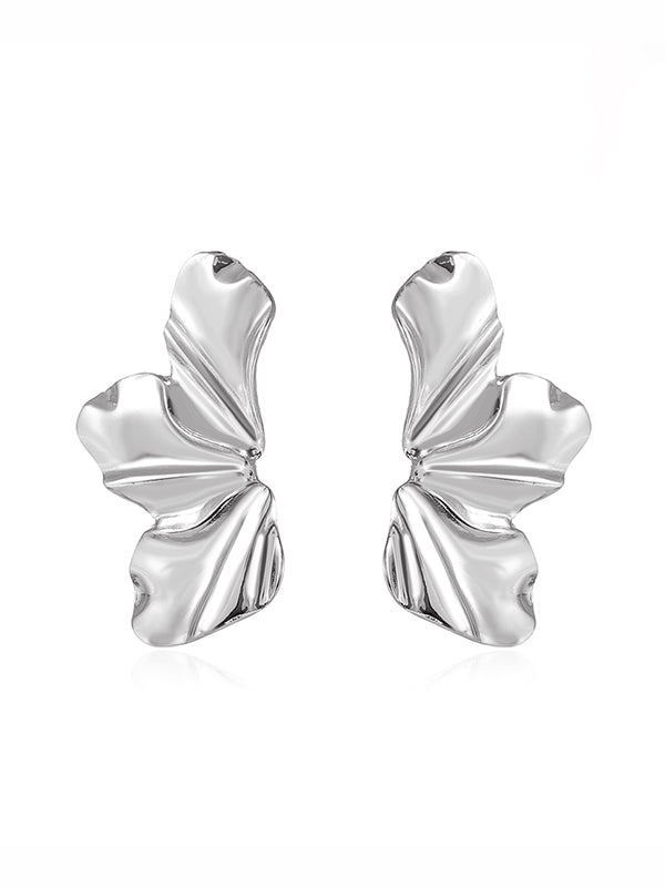 Flower Shape Solid Color Earrings Accessories