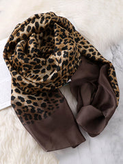 Stylish Leopard Gradient Silk Scarf