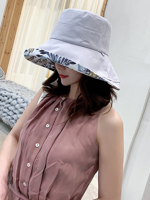 Original Solid&Printing Reversible Foldable Sun-Protection Bucket Hat