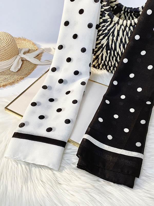 Polka-Dot Ramie Cotton Scarf