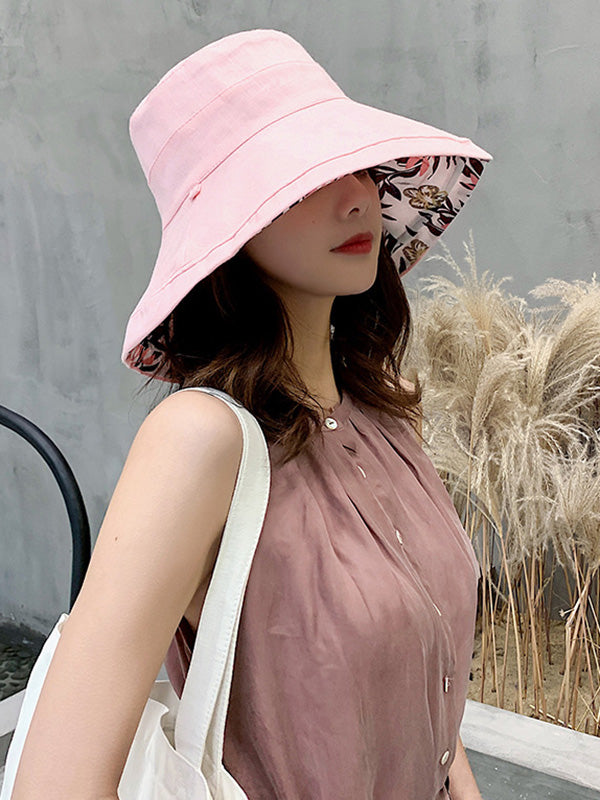 Original Solid&Printing Reversible Foldable Sun-Protection Bucket Hat