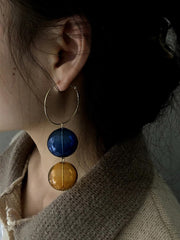 Stylish Contrast Color Geometric Earrings Accessories