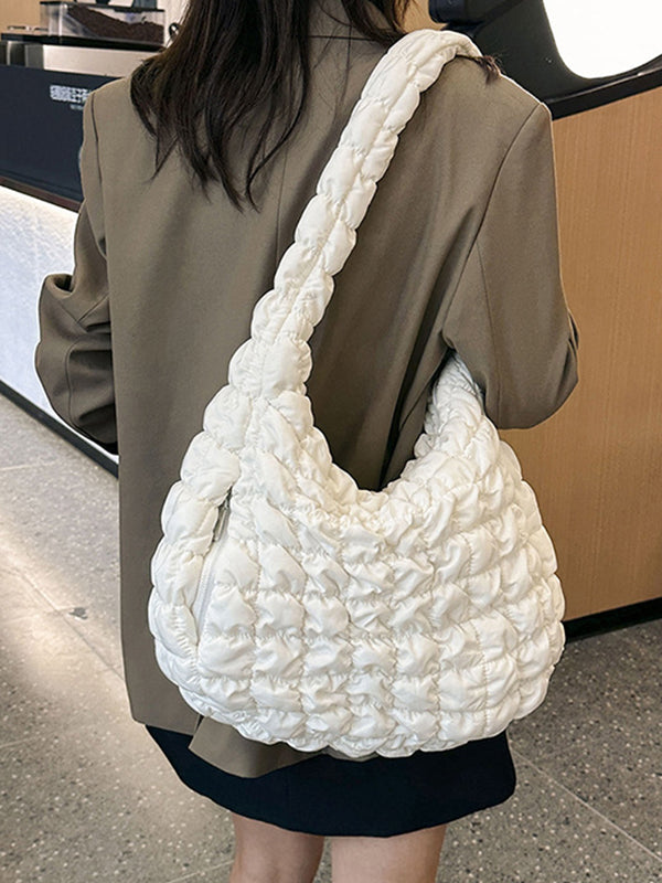 Pleated Split-Joint Crossbody Tote Bags Handbags