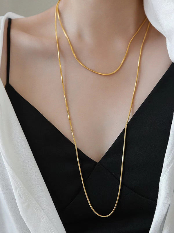 Solid Color Dainty Necklace Necklaces Accessories