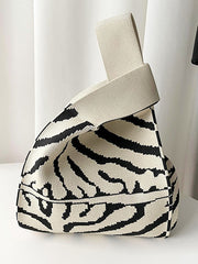 Original Contrast Color Zebra-Stripe Woven Handbags Bags Accessories