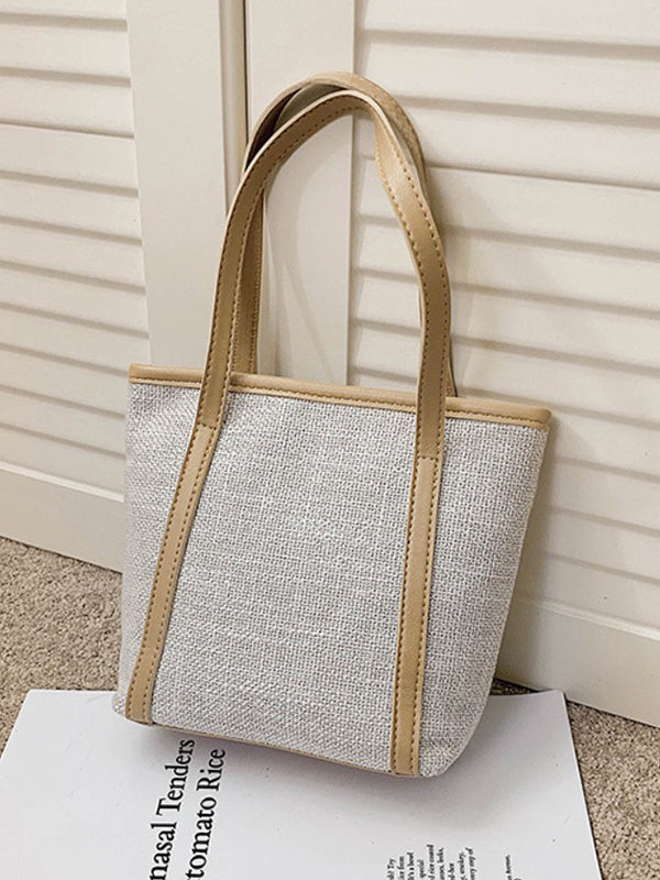 Casual Simple Solid Color Canvas Tote Bag