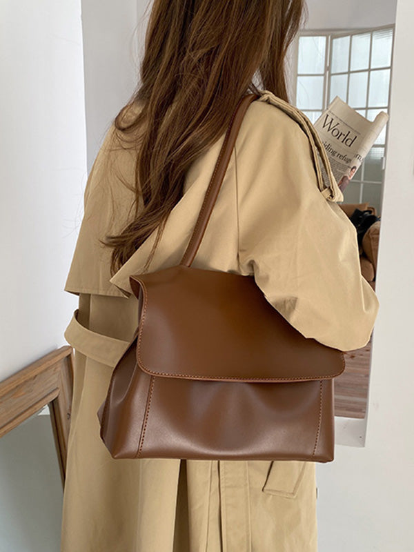 Casual Simple Chic Solid Color Shoulder Bag