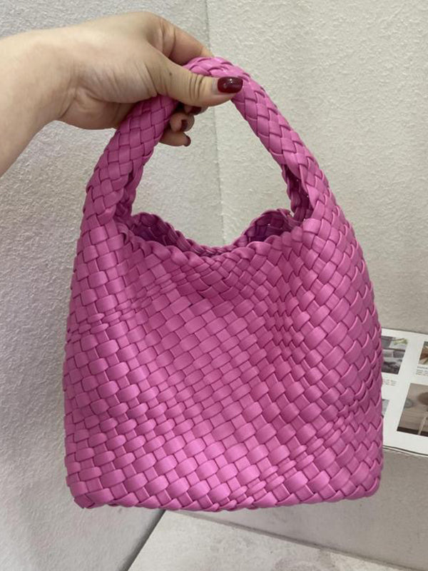 Solid Color Woven Bags Handbags