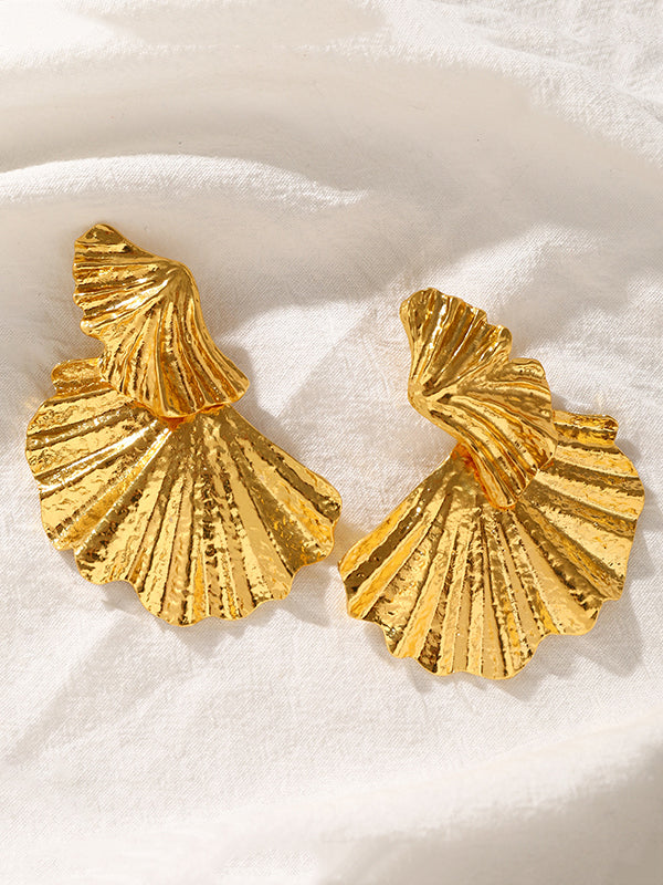 Geometric Leaves Shape Solid Color Drop Earrings