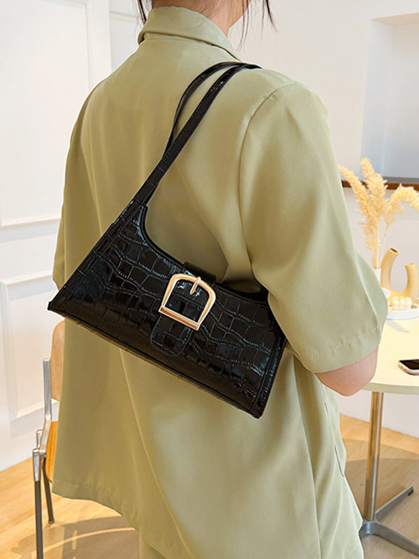 Buckle Crocodile Pattern Bags Handbags