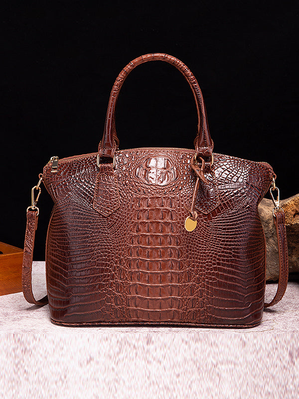 Alligator Print Pleated Split-Joint Bags Handbags