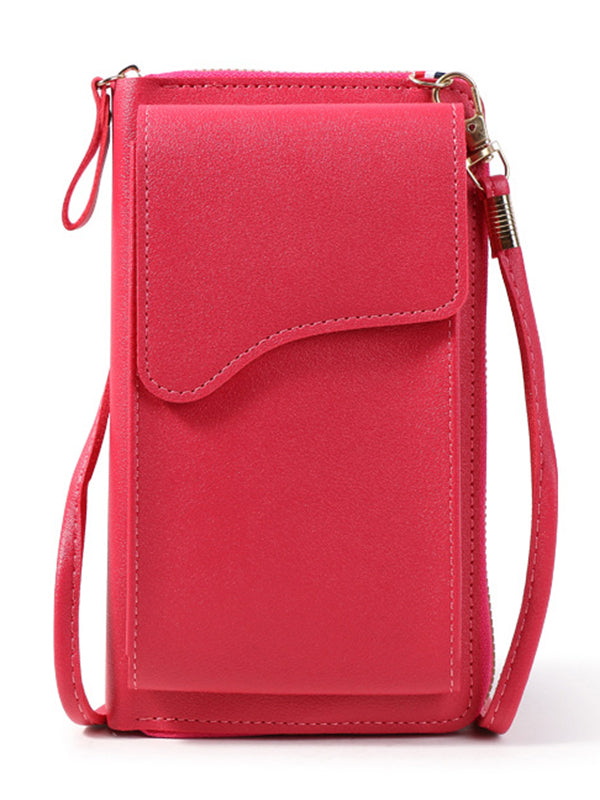 Simple Solid Color PU Sling Bag Shoulder Bag