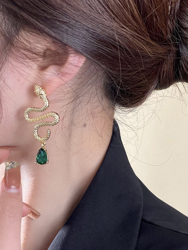 Contrast Color Snake Shape Earrings Accessories