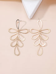 Flower Shape Hollow Tasseled Ear-Ring