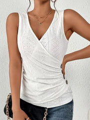 Skinny Sleeveless Solid Color Skinny Deep V-Neck Vest Top