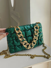 Chains Plaid Solid Color Crossbody Bags