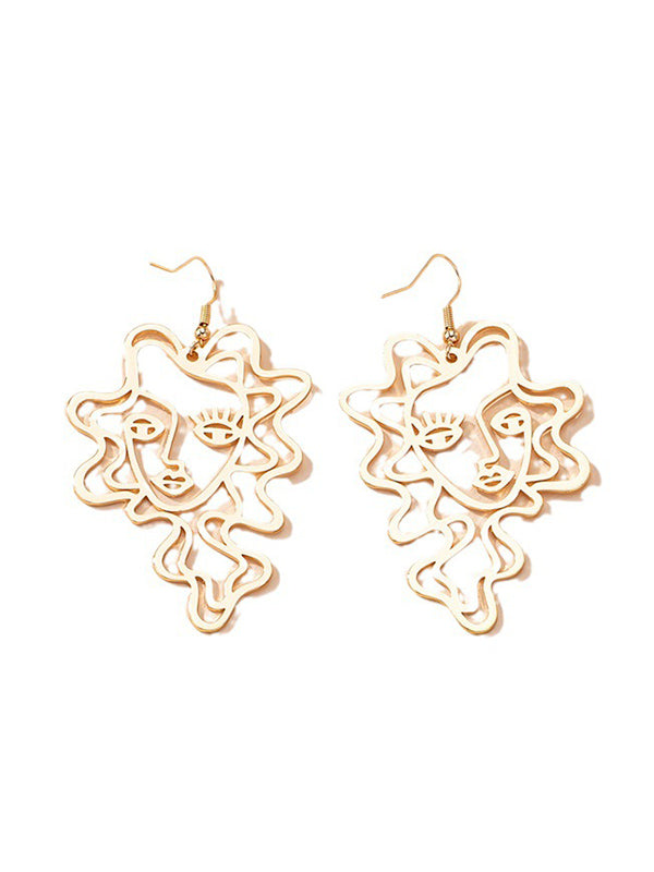 Figure Geometric Hollow Solid Color Drop Earrings