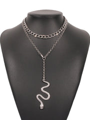 Two Pieces Chains Snake Shape Necklaces Accessories