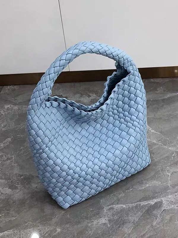 Solid Color Woven Bags Handbags