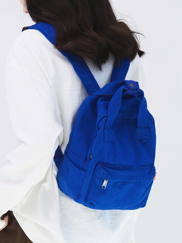 Simple Casual 5 Colors Canvas Backpack