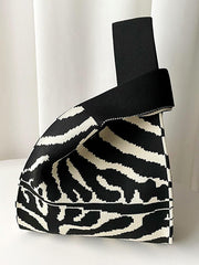 Original Contrast Color Zebra-Stripe Woven Handbags Bags Accessories