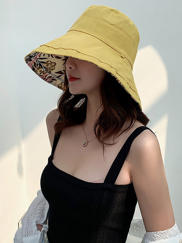 Original Solid&Printing Reversible Foldable Sun-Protection Bucket Hat