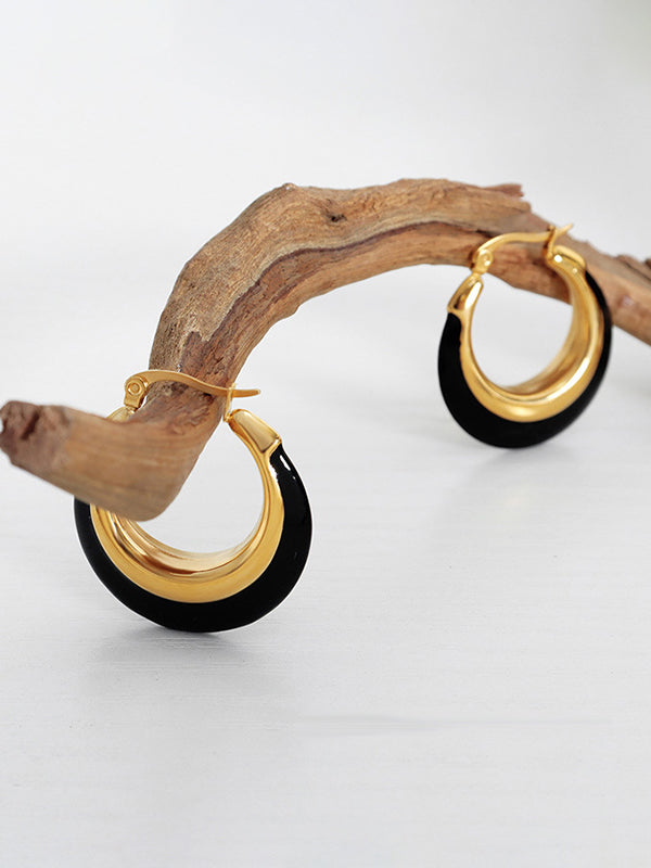 Contrast Color Geometric Split-Joint Earrings Accessories