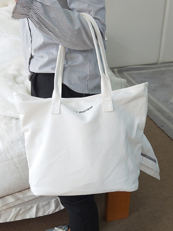 Casual Simple Letter Printed Tote Bag