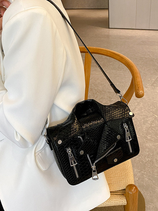 Asymmetric Chains Zipper Crossbody Bags