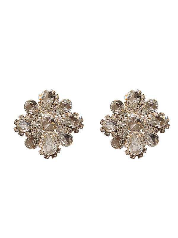 Urban Rhinestone Floral Earrings Accessories