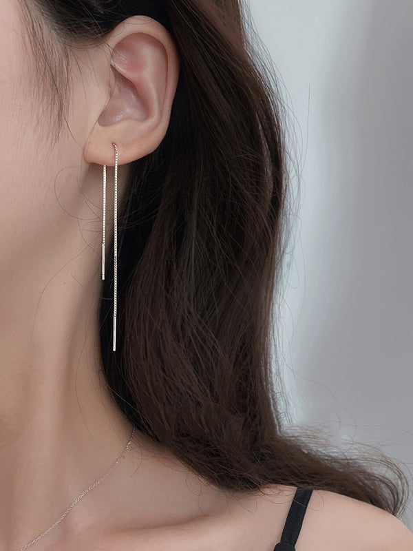 Normcore Tasseled Drop Earrings