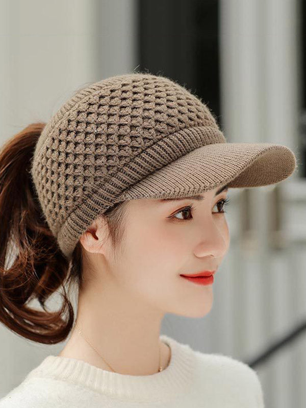 Original Solid Warm Hole Knitting Hat