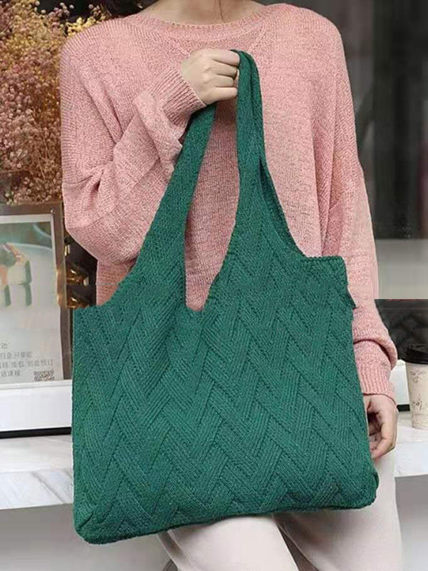 Casual Weave Solid Color Bags Accessories