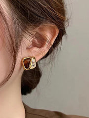 Contrast Color Geometric Earrings Accessories