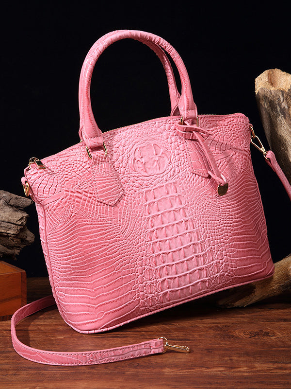 Alligator Print Pleated Split-Joint Bags Handbags