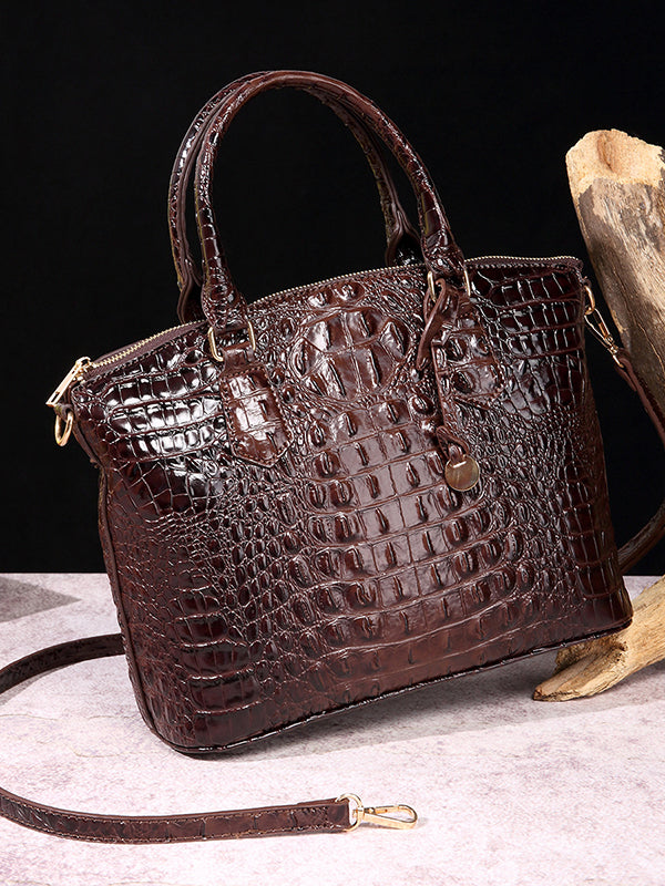 Alligator Print Pleated Split-Joint Bags Handbags