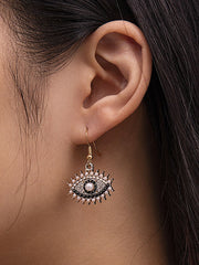 Contrast Color Eye Shape Drop Earrings Earrings Accessories