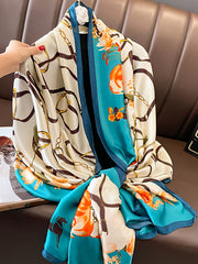 Sun-Protection Contrast Color Printed Shawl&Scarf