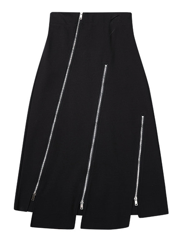 Fashion A-Line Irregularity Zipper Bodycon Skirts