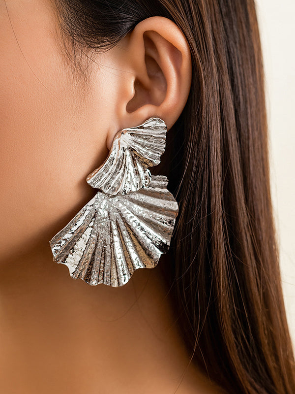 Geometric Leaves Shape Solid Color Drop Earrings