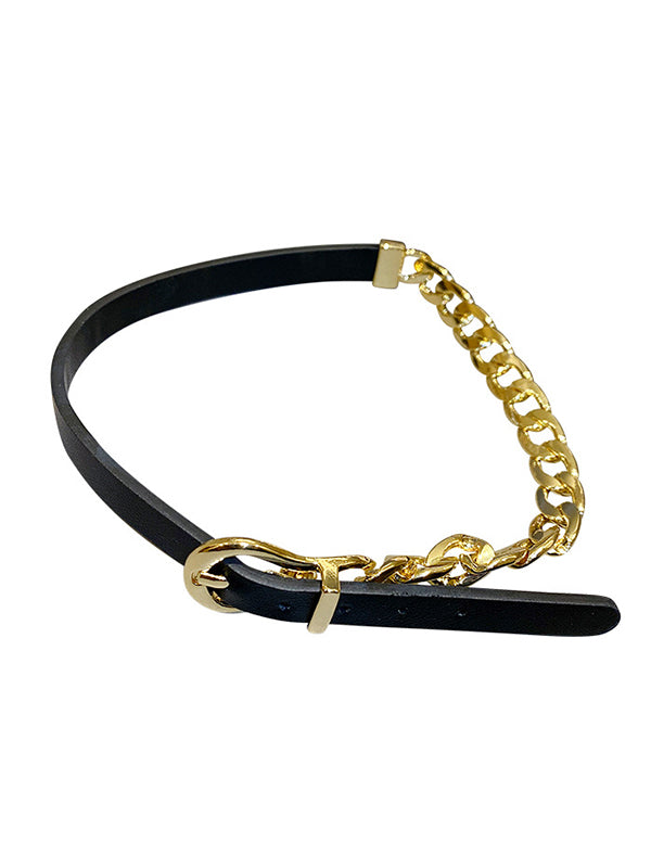 Original Cool Chain Leather Necklace&Bracelet